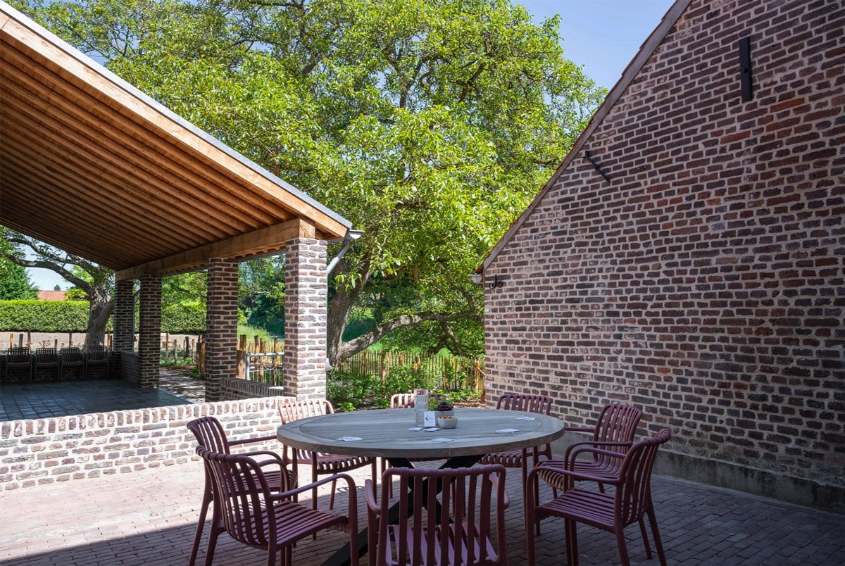 Terras met zicht op de watermolen