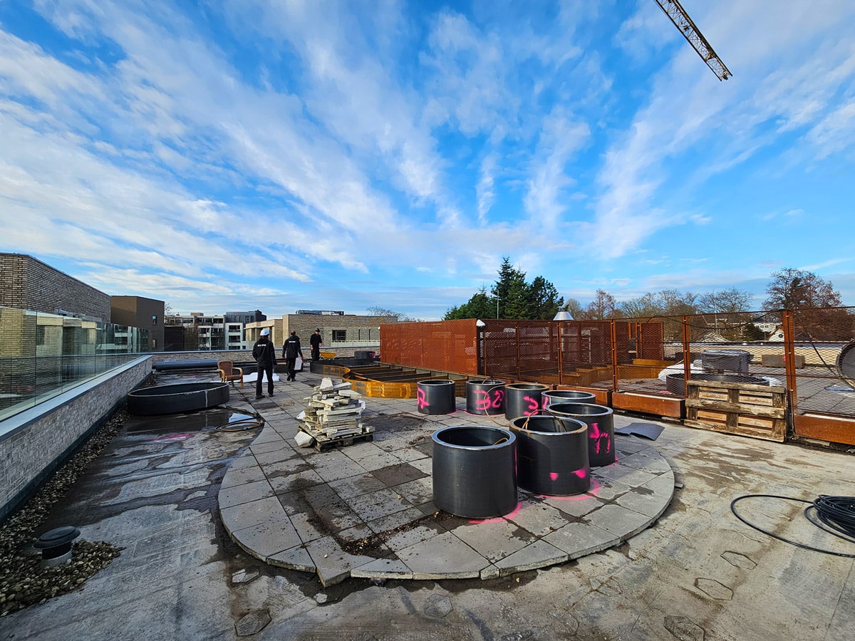 Aanleg van daktuinen bij een zorginstelling