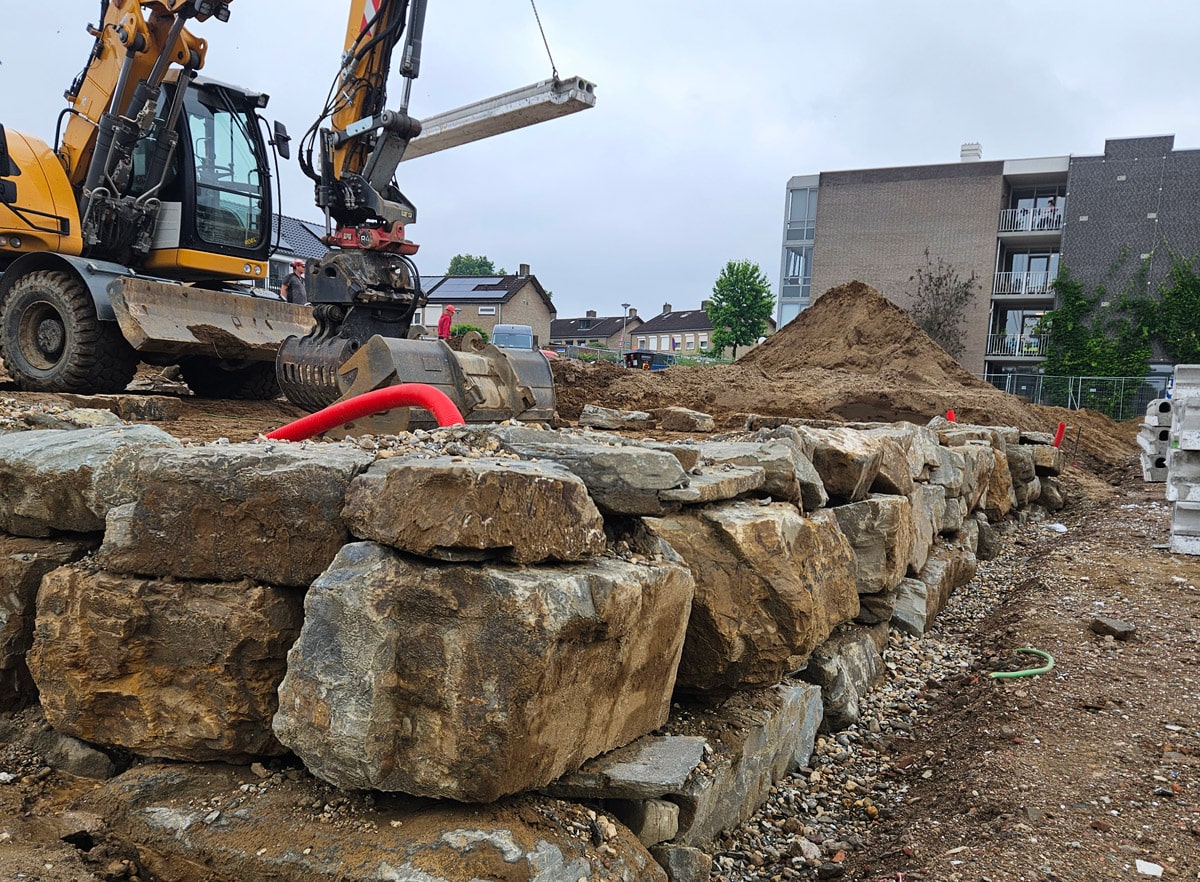 Bouwen van een natuurlijke keerwand