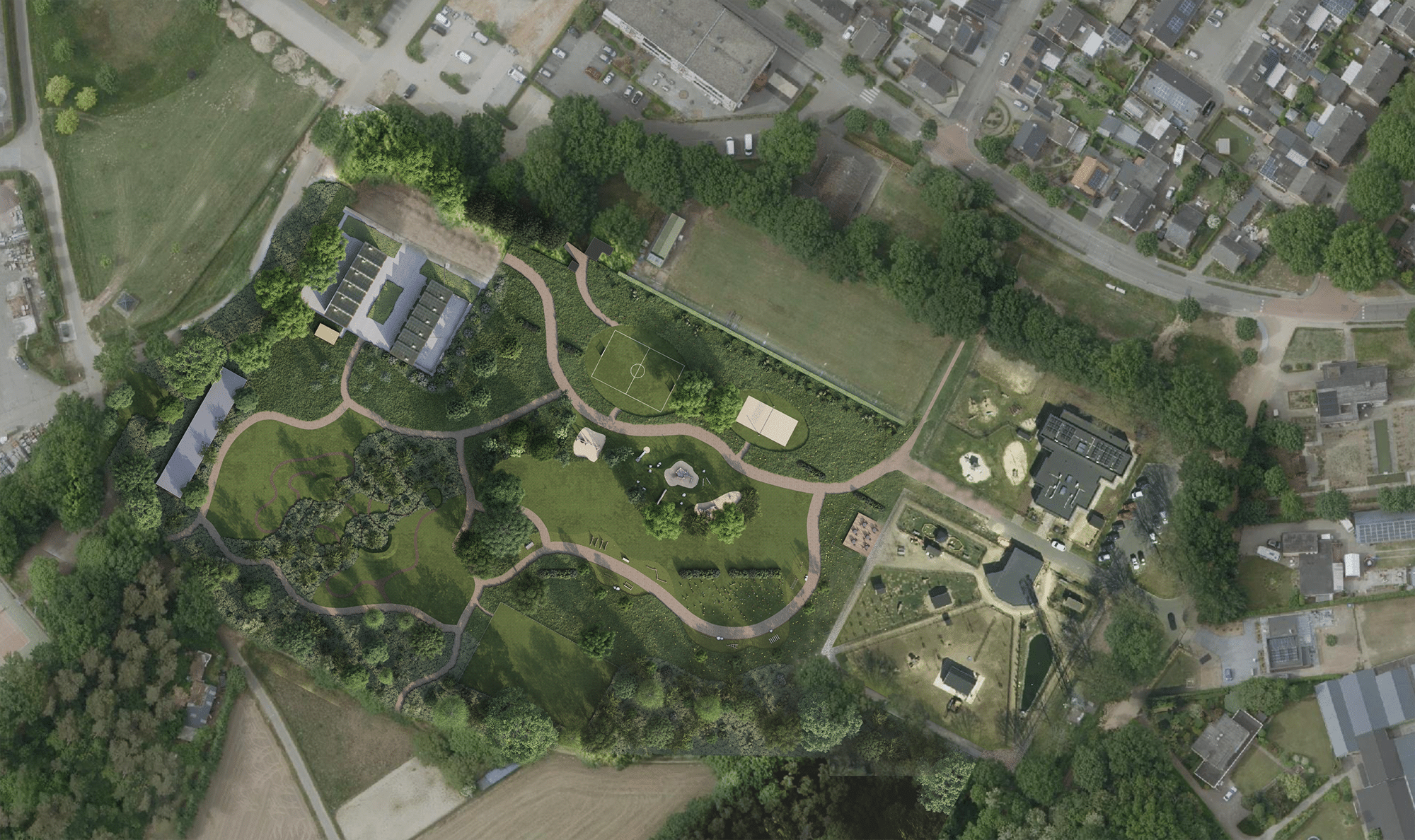 Dorpspark met faciliteiten voor sport en bewegen