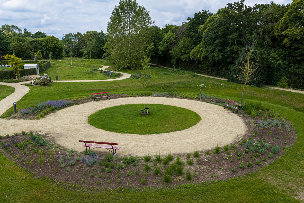 Ontmoetingsplek in de parktuin